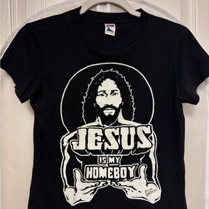 EUC Jesus is my Homeboy Black Graphic T-Shirt size L